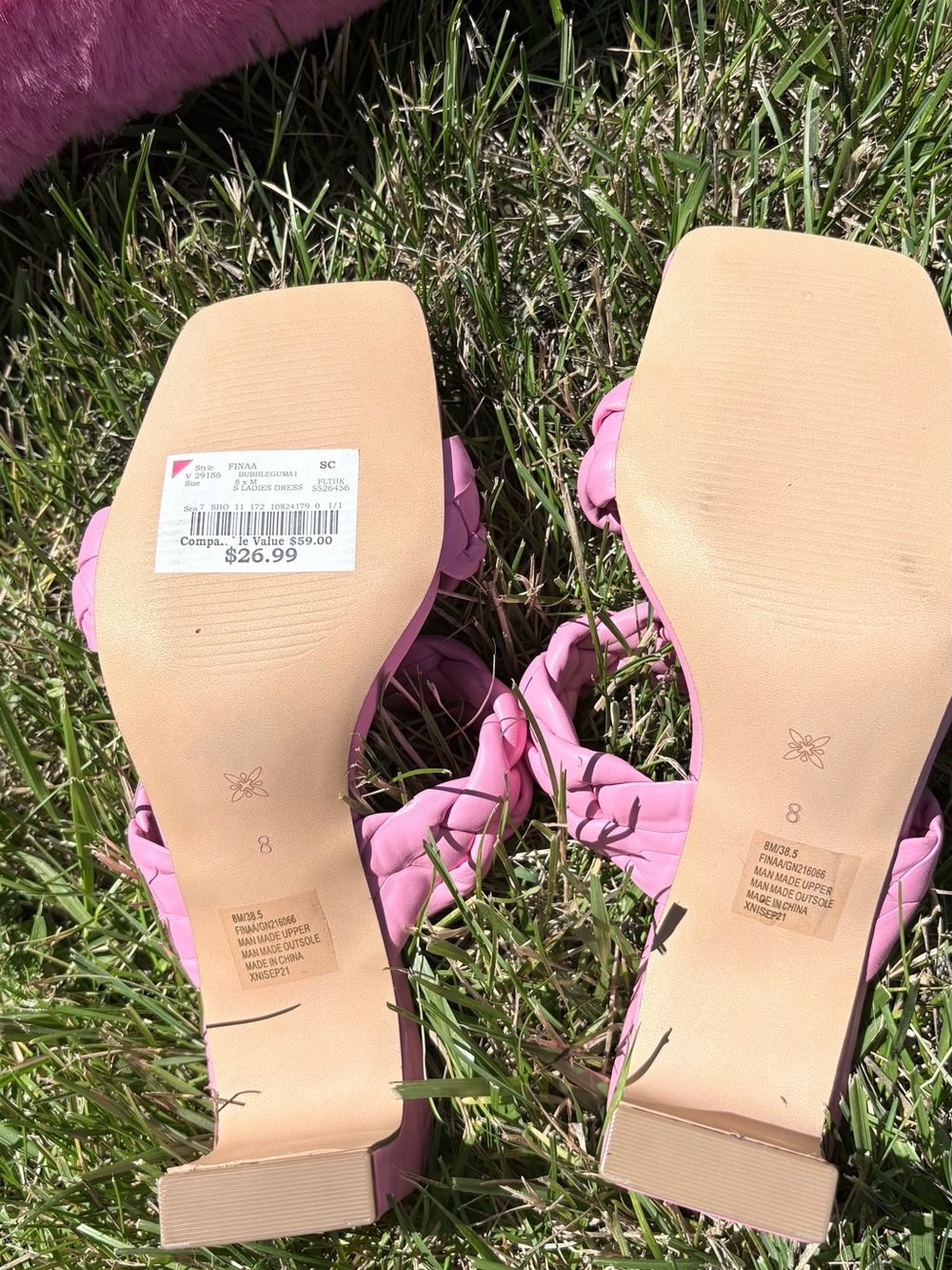 BCBGeneration Pink Braided Slide Heels - Picture 5 of 5